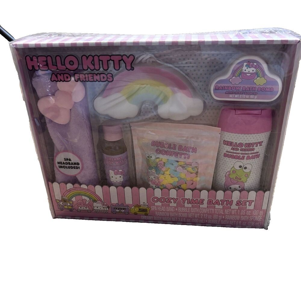 Hello Kitty And Friends Cozy Time Bath Set Rainbow Bath Bomb Mix Berry NWT